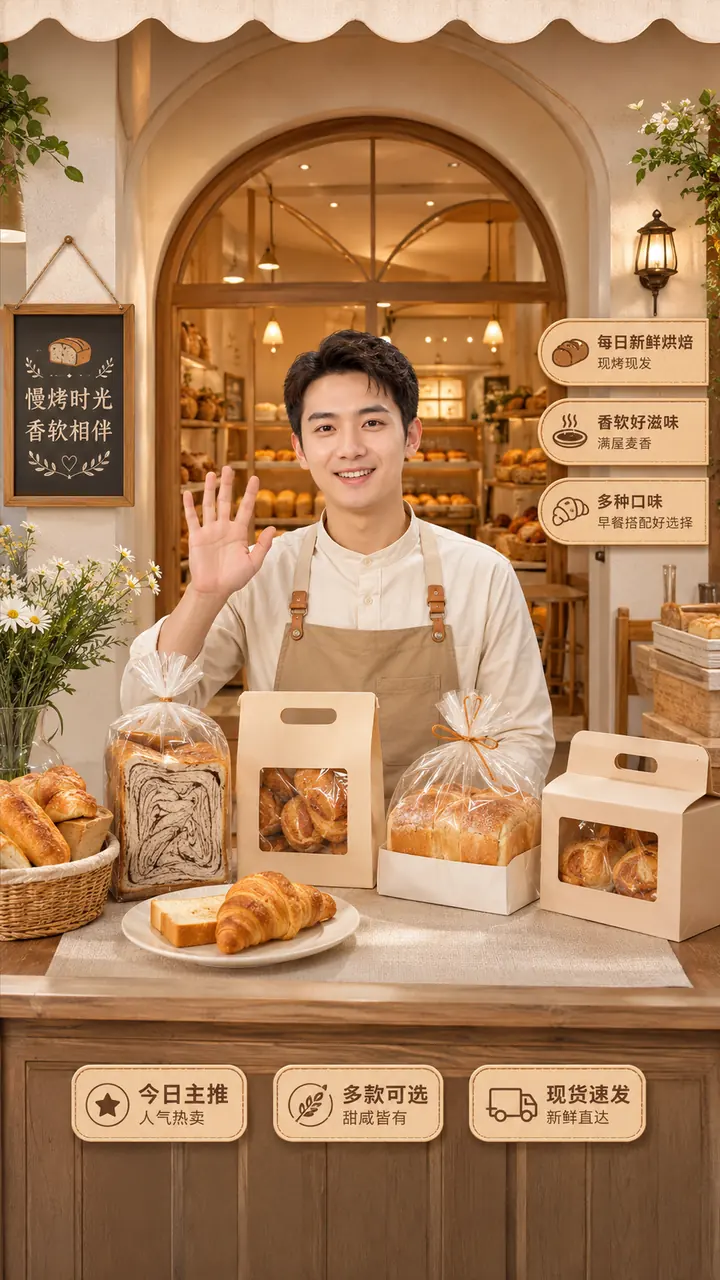 烘焙面包直播间