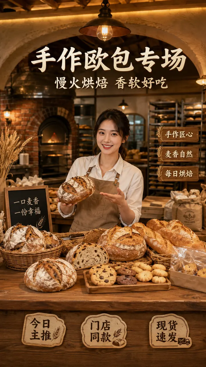 手作欧包烘焙间